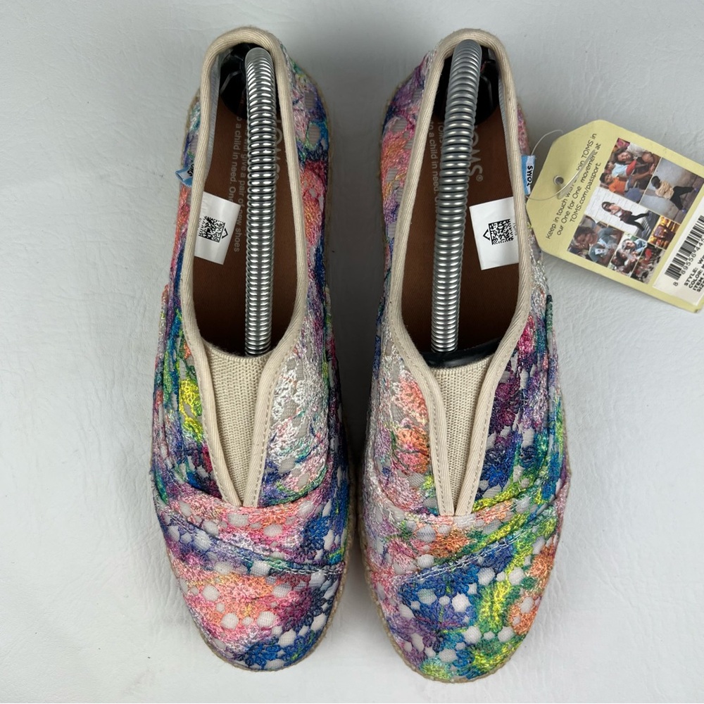 Toms Multicolor Floral Lace Espadrilles